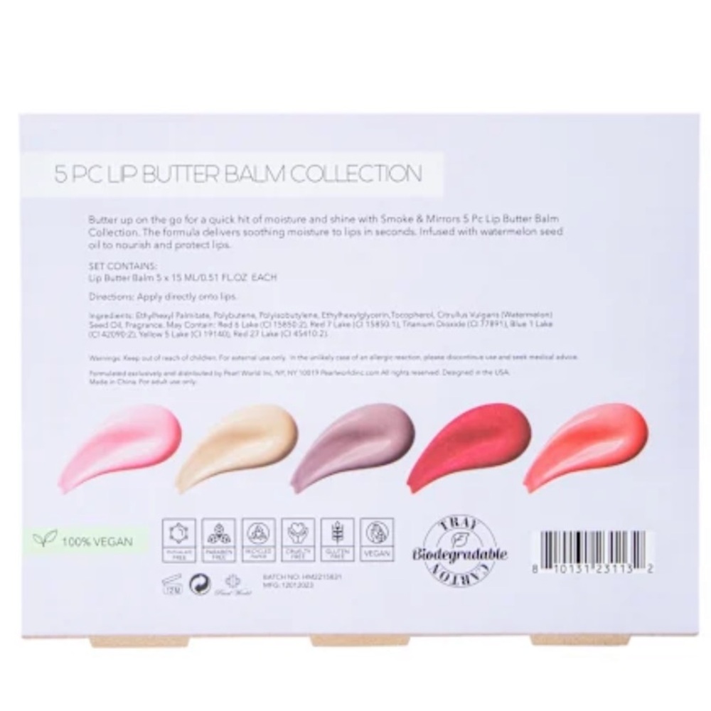 Smoke & Mirrors Lip Butter Balm Collection Set of 5 - Picture 5 of 5